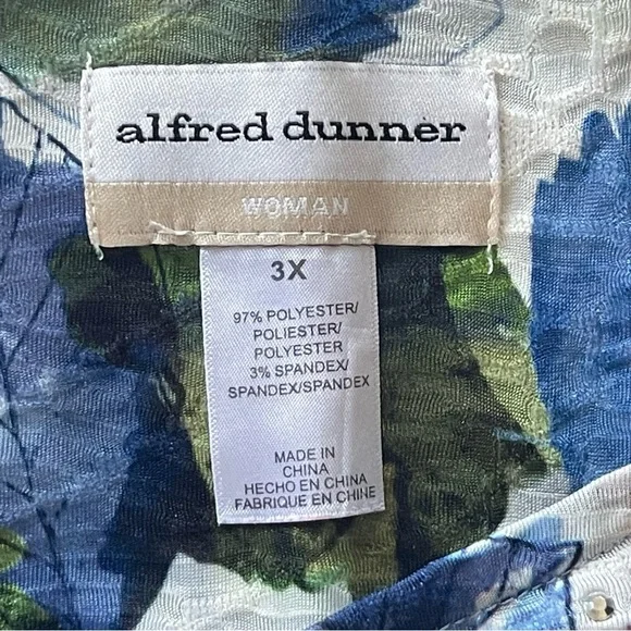 Alfred Dunner size 3XL blue and green blouse - Picture 6 of 6